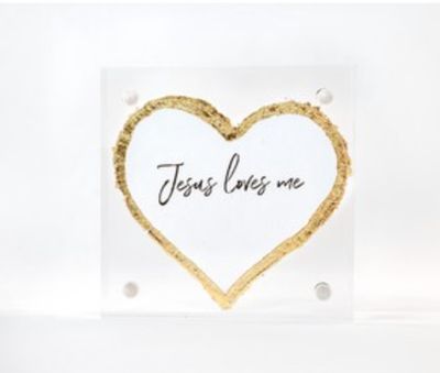 3x3 Acrylic Frame with Heart | Jesus Loves Me
