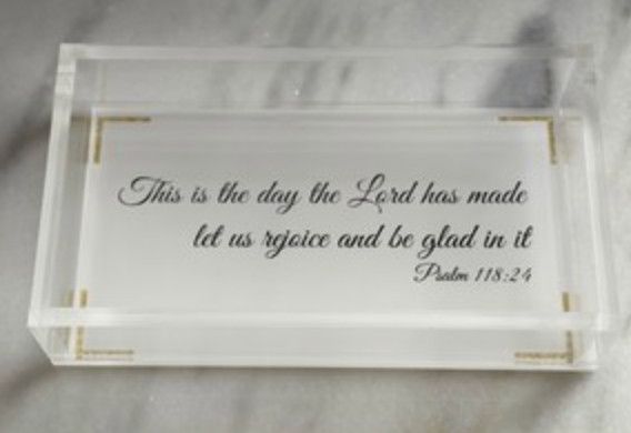 Acrylic Tray/Guest Towel Holder | This Is The Day