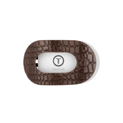 Teleties™ Flat Round Hair Clip | Brown Crocodile