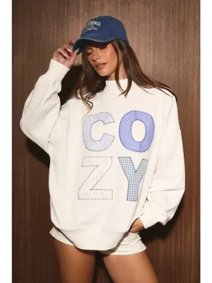 The Cozy Patchwork Mock Neck Sweatshirt