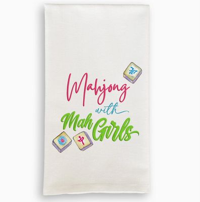 Mahjong with Mah Girls Curly Dishtowel