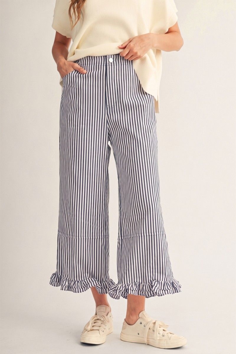 The Remi Ruffle Hem Pants, Size: S