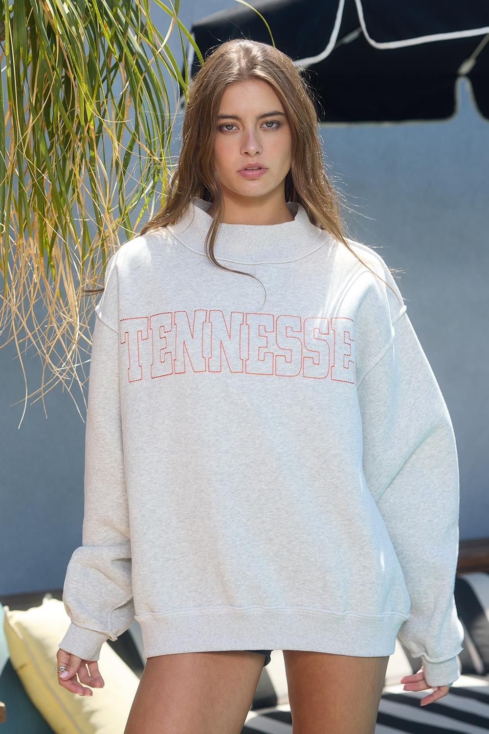The Tennessee Outline Mock Neck Sweatshirt, Size: S/M