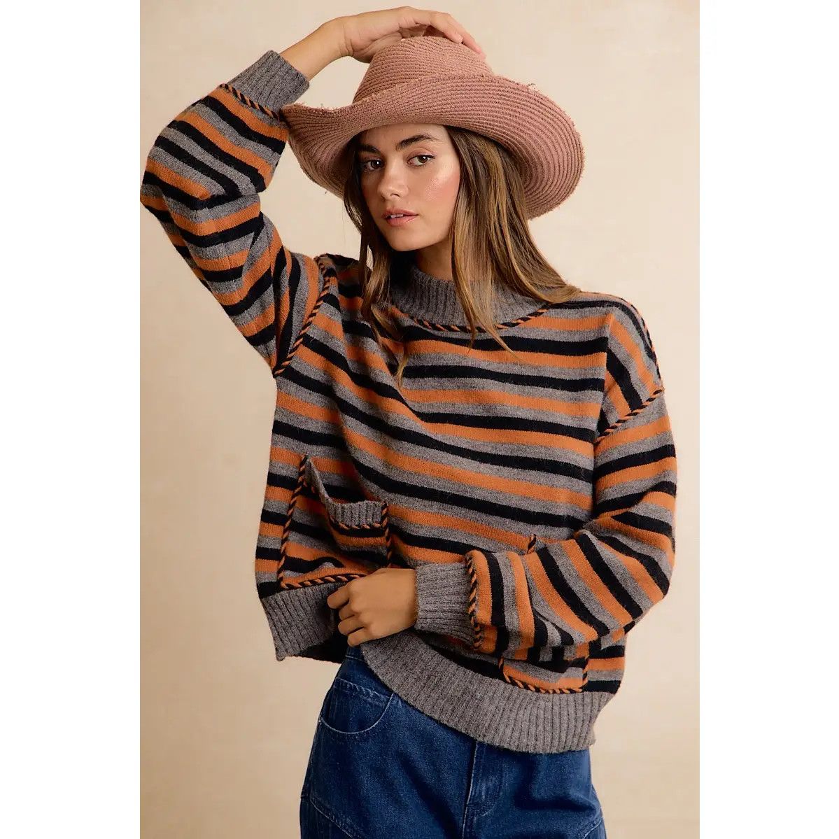 The Boo Striped Sweater, Size: S