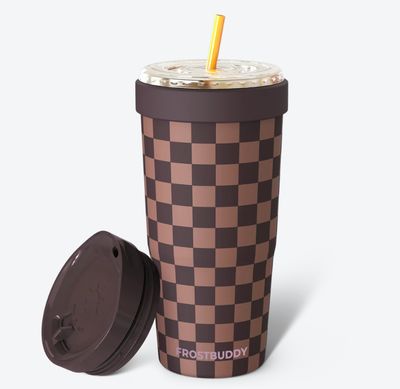 To Go Buddy w/Lid | Espresso Checkered