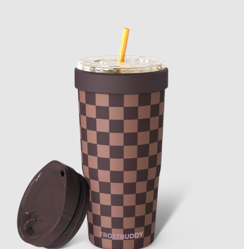 To Go Buddy w/Lid | Espresso Checkered