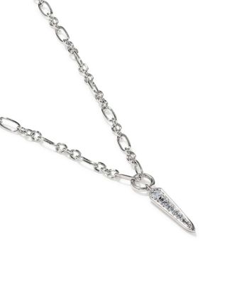 The Fate Short Pendant Necklace in Silver White Crystal