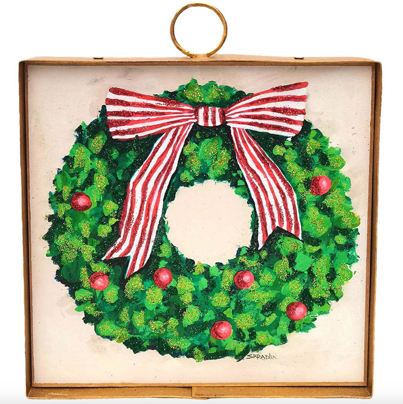 Round Top© Attachment | Mini Gallery Green Wreath Red Balls
