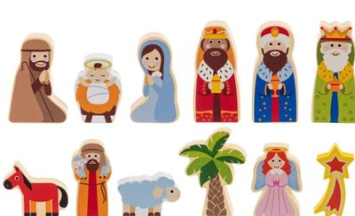 Nativity Wood Toy Play Set 12pc