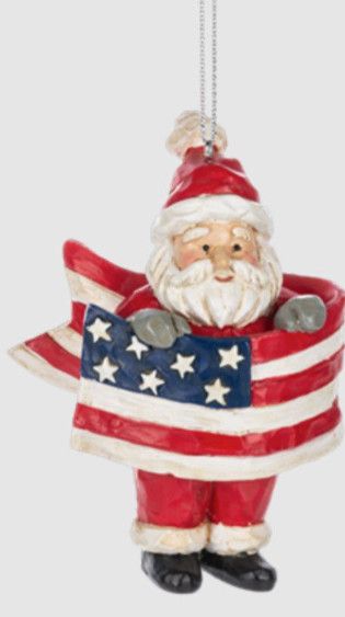 Patriotic Santa Ornament