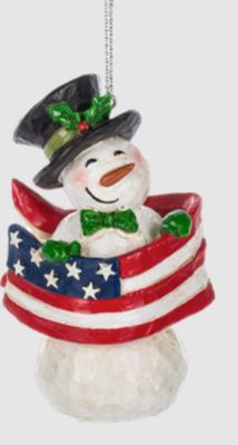 Patriotic Snowman Ornament