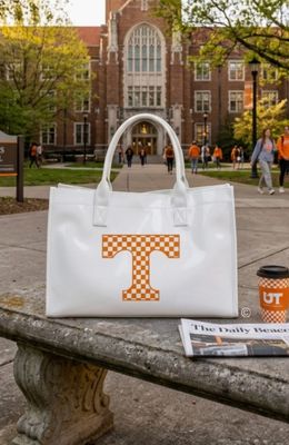 Vols Checkered Power T Vinyl Tote Bag
