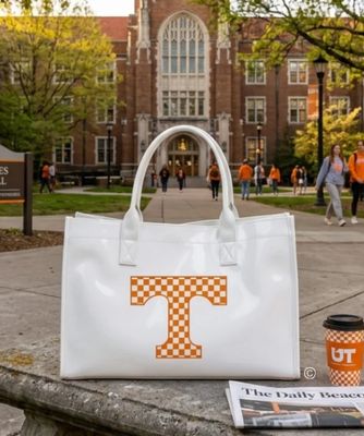 Vols Checkered Power T Vinyl Tote Bag