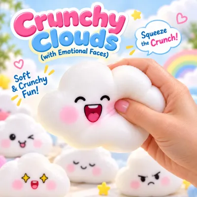 Crunchy Cloud with Emotional Face Squishy