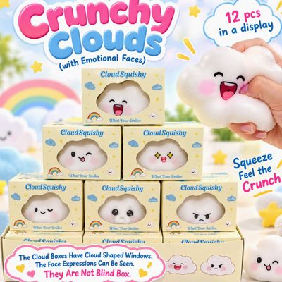 Crunchy Cloud with Emotional Face Squishy