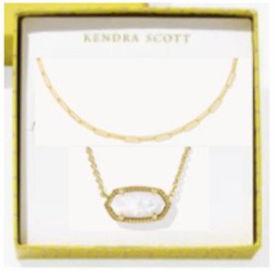 The Elisa Courtney Necklace Gift Set in Gold Ivory Mother of Pearl