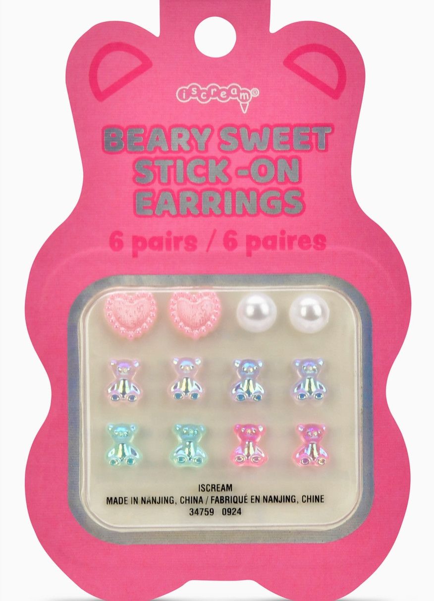 Beary Sweet Stick On Earrings