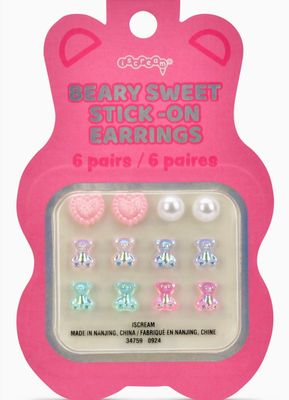 Beary Sweet Stick On Earrings