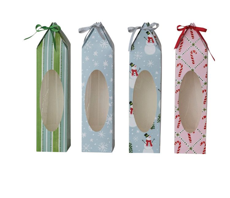 Wine Gift Box with Window | Candycane