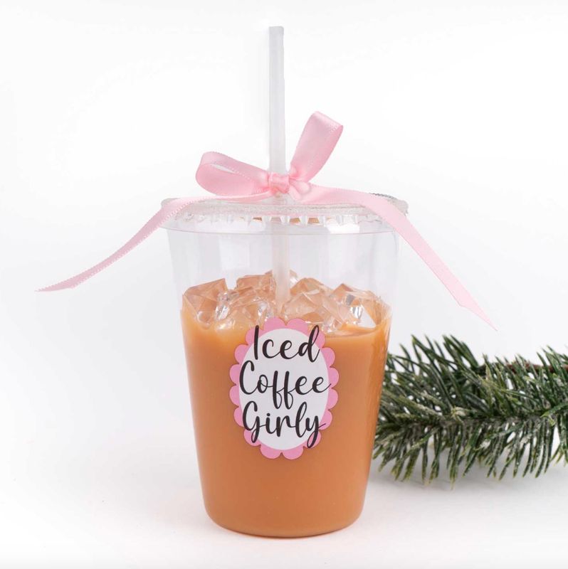 Iced Coffee Glass Christmas Ornament