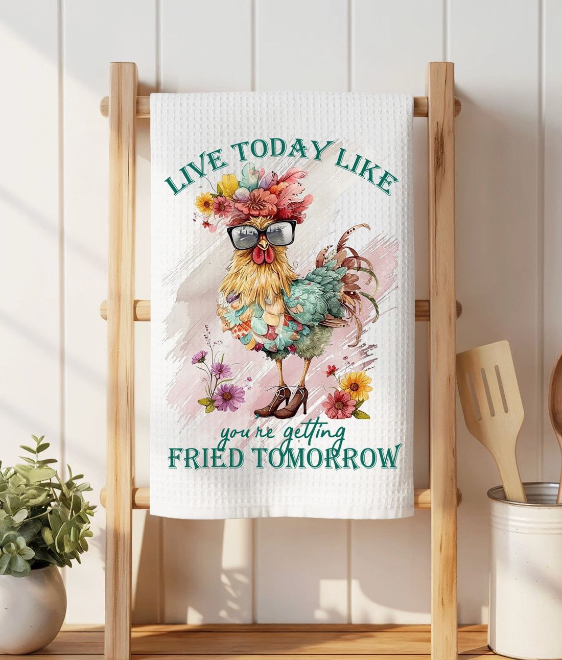 Live Today Like Getting Fired Tomorrow Waffle Towel
