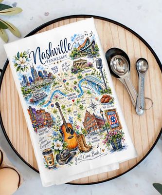 Nashville Tennessee Souvenir Tea Towel