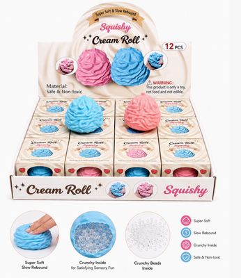Crunchy Cream Roll Squishy | Blue