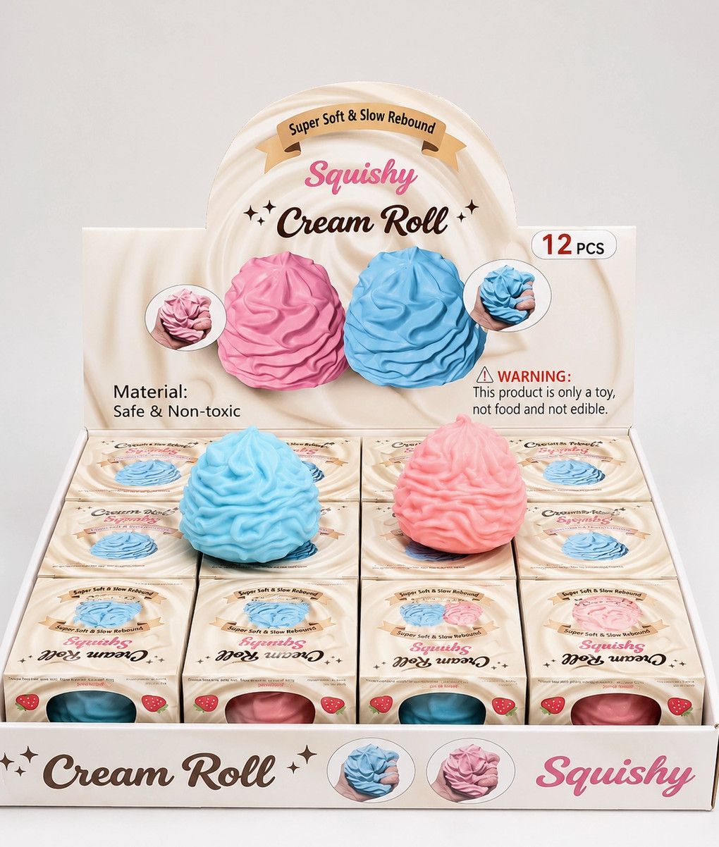 Crunchy Cream Roll Squishy | White