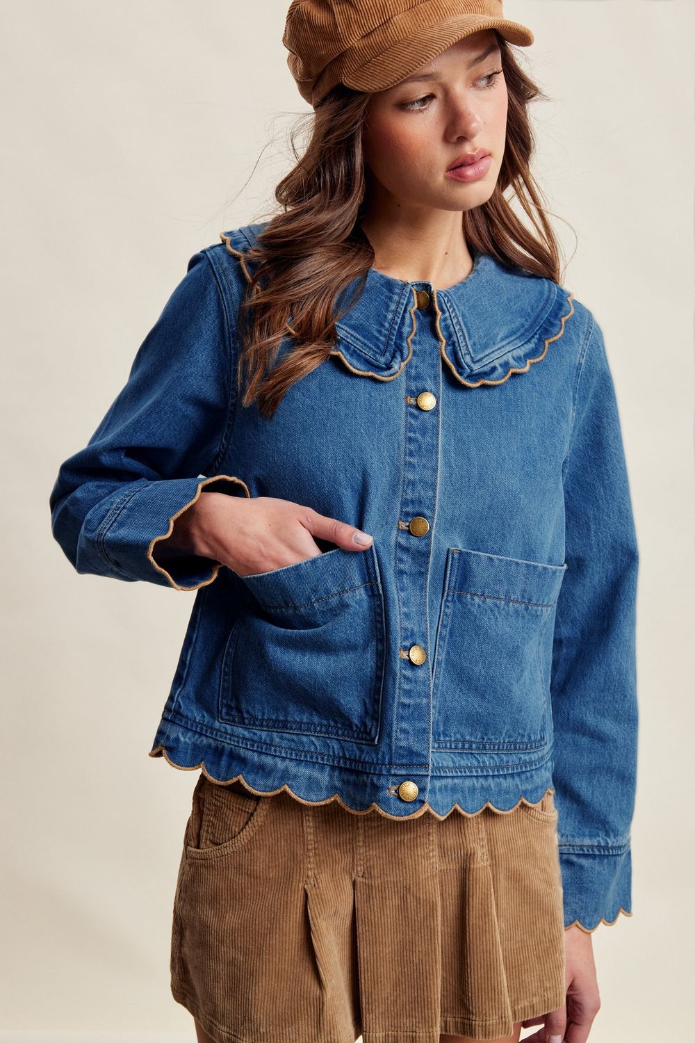 The Sloan Scalloped Jacket, Size: S