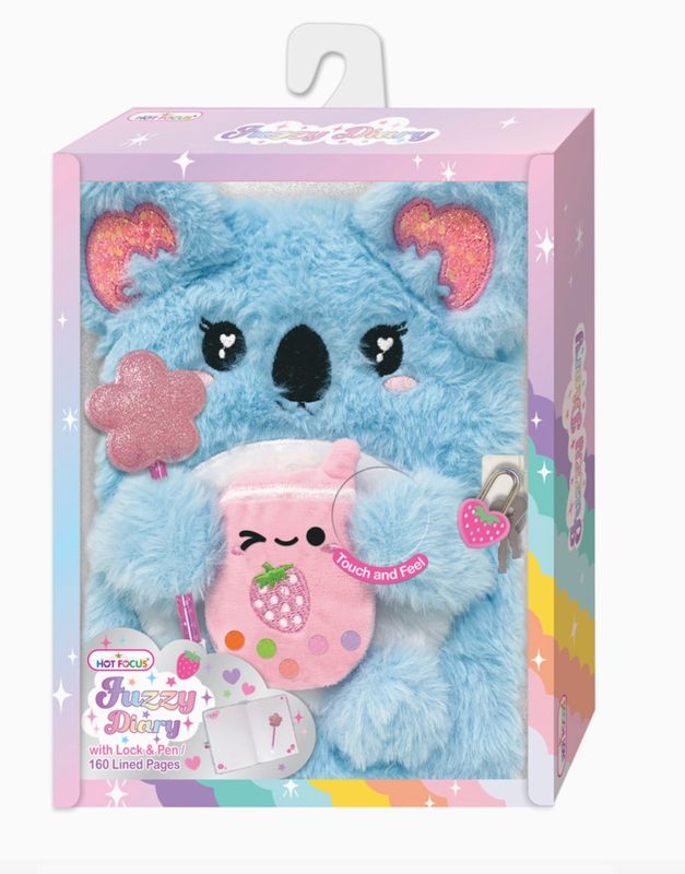 Fuzzy Koala Diary with Lock &amp; Keys