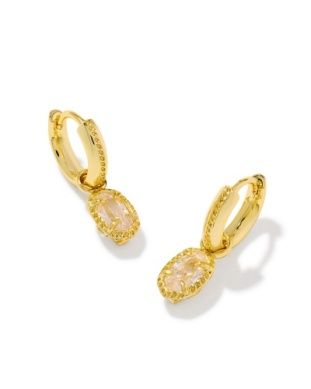 Mini Ellie Luxe Huggie Gold White CZ