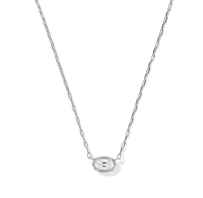 Mini Elisa Luxe Pendant in Silver White CZ