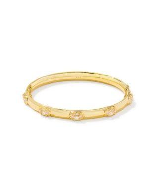 Mini Elisa Luxe Bangle Bracelet in Gold White Crystal S/M