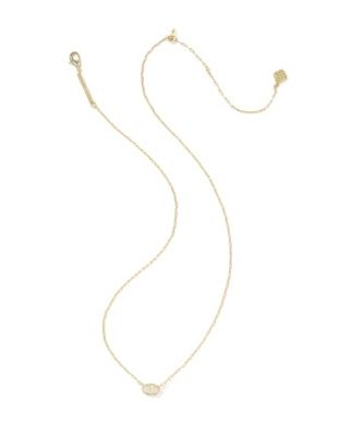 Mini Elisa Luxe Pendant in Gold White CZ