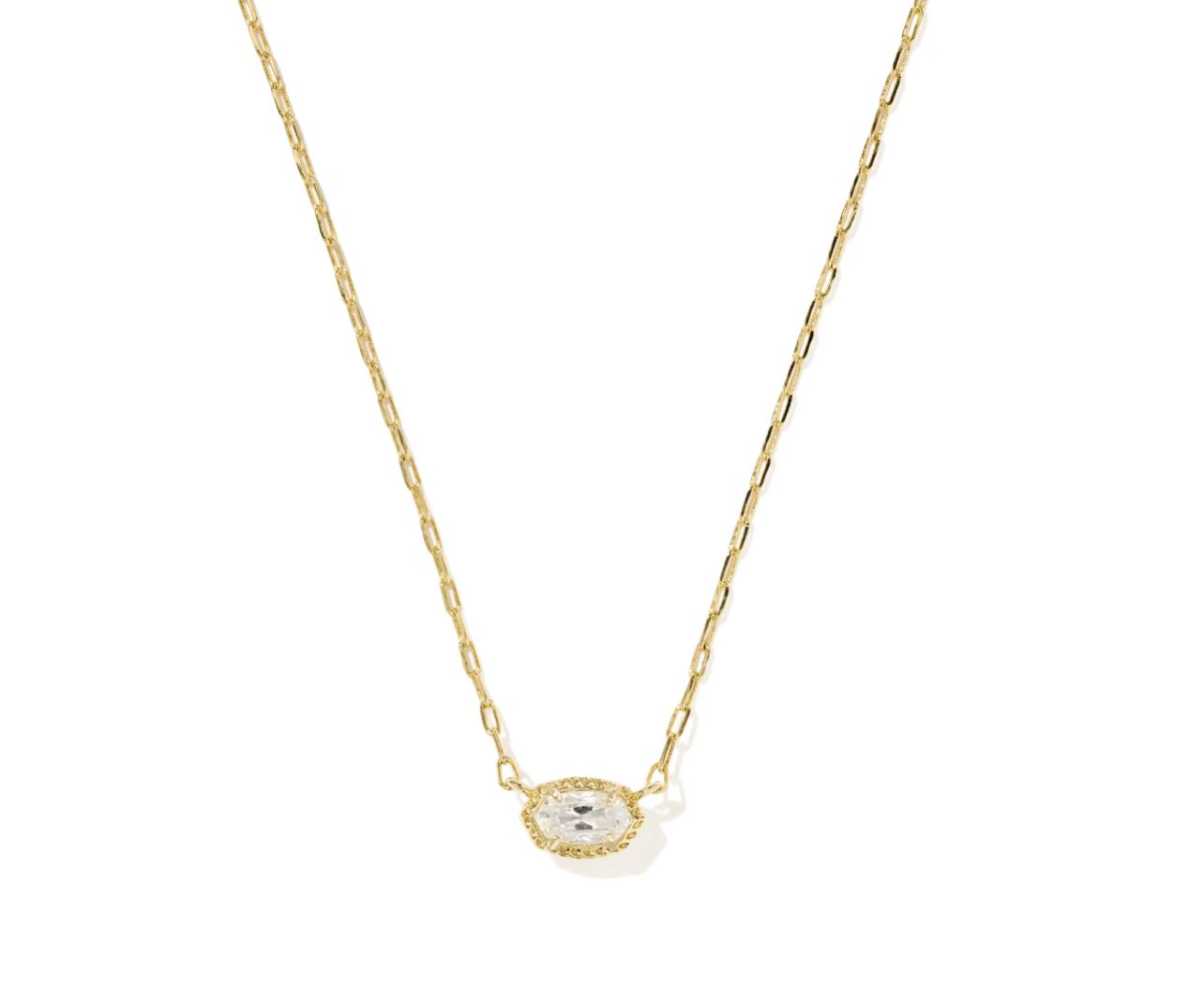 Mini Elisa Luxe Pendant in Gold White CZ