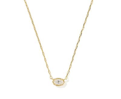 Mini Elisa Luxe Pendant in Gold White CZ