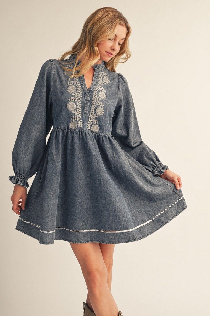 The Emory Embroidered Dress, Size: S