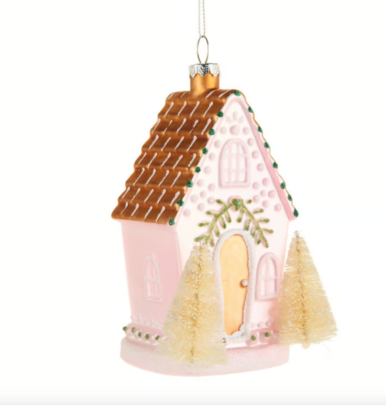 Pink Gingerbread House Ornament
