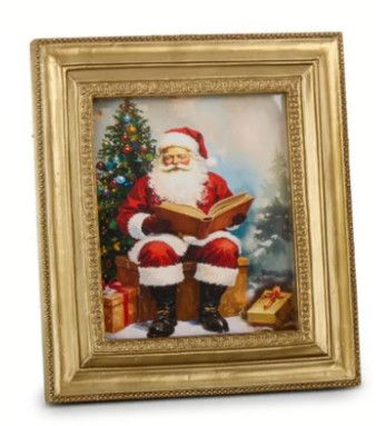 Kris Kringle Mini Framed Print | Santa Reading