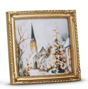 Twilight Tidings Mini Framed Wall Art | Church Scene