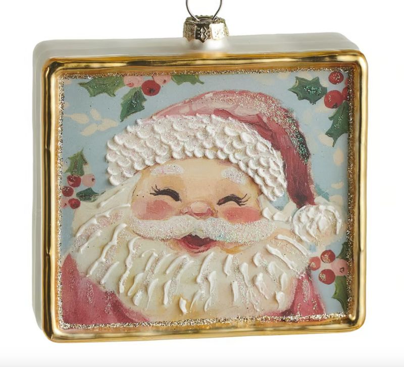 Jolly St. Nick Square Ornament