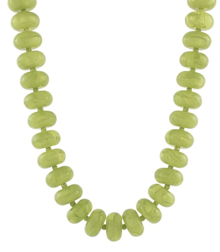 The Charlie Flat Ball Beaded Necklace - Charteuse