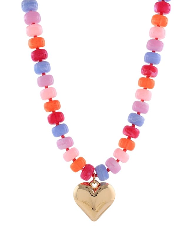 The Rondelle Puffy Heart Necklace