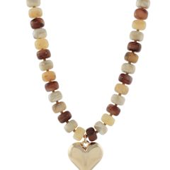 The Rondelle Puffy Heart Necklace