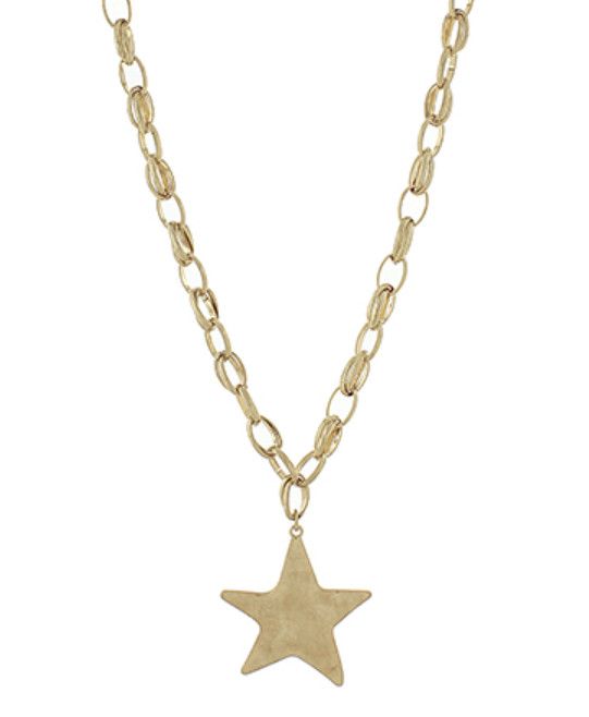 The Goldie Hammered Star Necklace