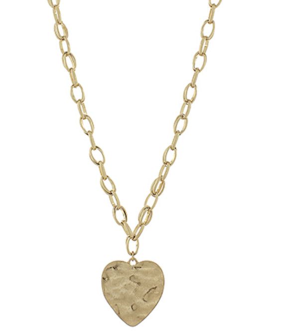The Goldie Hammered Heart Necklace