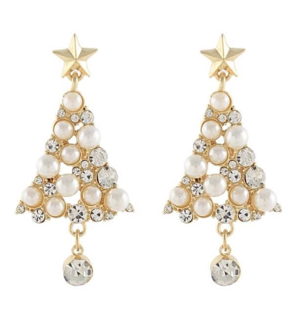 The Cindy Lou Christmas Tree Pearl Earrings