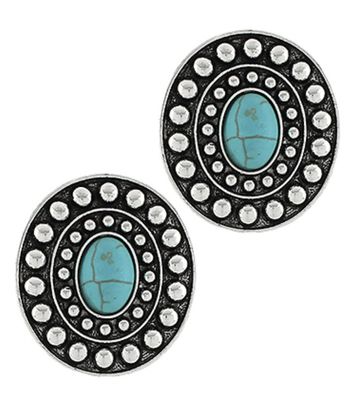 The Langley Western Oval Turquoise Earrings