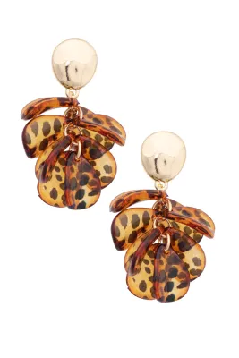 Clyde Tortoise Cluster Earrings in Shiny Gold