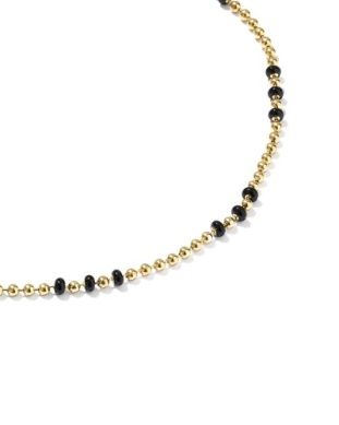 The Alice Color Bead Chain Bracelet 14K Gold Filled Black